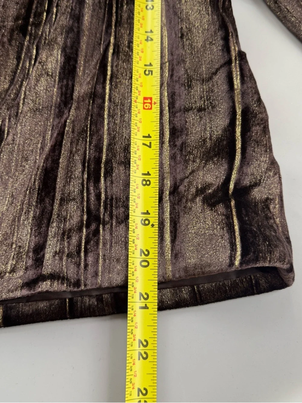 Lafayette 148 Metallic Velvet Silk-Blend Cropped Jacket Brown Gold Womens 8 Luxe - Picture 6 of 8